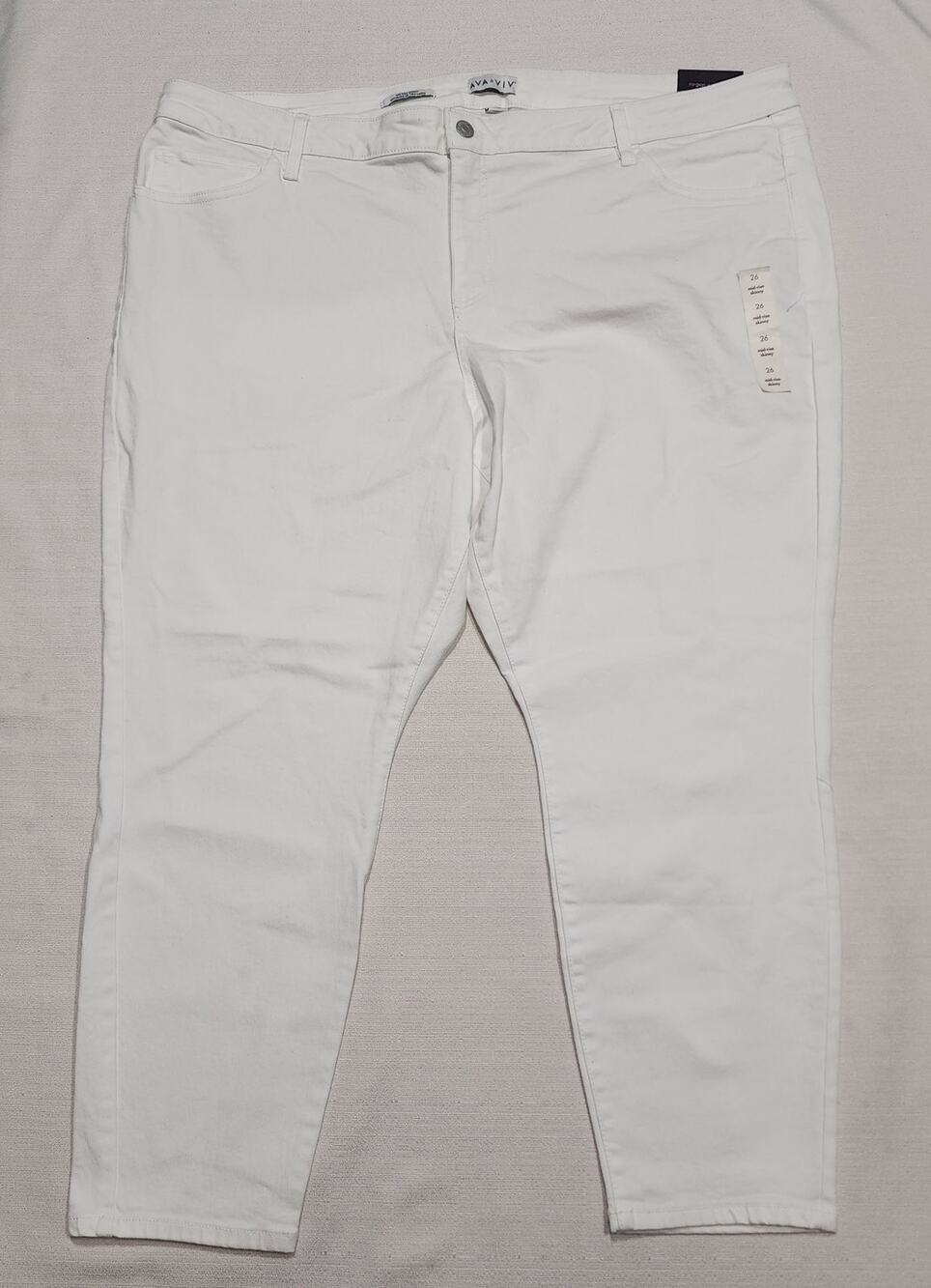 AVA & VIV Women's mid rise skinny fitted hip & thighs size 26 W50''x L41''